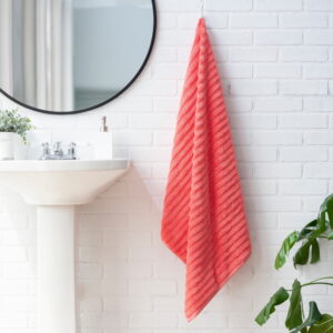 Mainstays Performance Textured Bath Sheet 2-Piece Set, Island Coral