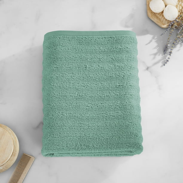 Mainstays Performance Textured Bath Sheet, 30" x 62", Green Sage