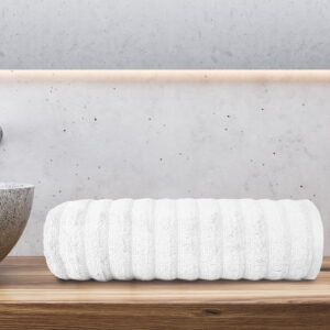 Mainstays Performance Textured Hand Towel, 26" x 16", Arctic White