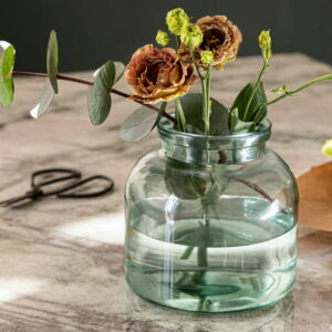 Mainstays Wide Jug Glass Vase, 5'', Green