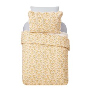 Mainstays Yellow Damask 2-Piece Quilt Set, T/TXL