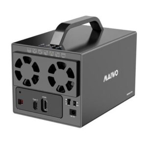 MAIWO 4 Bay RAID Enclosure for 3.5 inch SATA Hard Drive with Two Fans, Support UASP HD-MI 4K HDTV, 64TB USB3.1 Type-C 5Gbps Speed, RAID 0/1/3/5/10