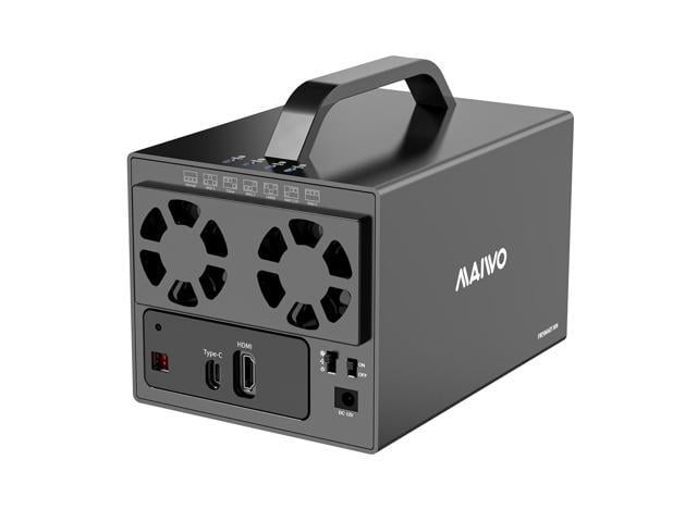 MAIWO 4 Bay RAID Enclosure for 3.5 inch SATA Hard Drive with Two Fans, Support UASP HD-MI 4K HDTV, 64TB USB3.1 Type-C 5Gbps Speed, RAID 0/1/3/5/10