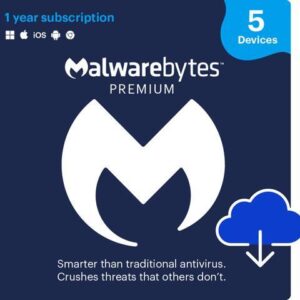 Malwarebytes Premium Bilingual 5-Device 1-Year Subscription [Download]