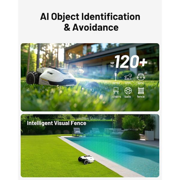 MAMMOTION YUKA 3000 12.6 in. Robot Lawn Mower (1 Acre) with AI Obstacle Avoidance and Multi-Zone Management YUKA 3000