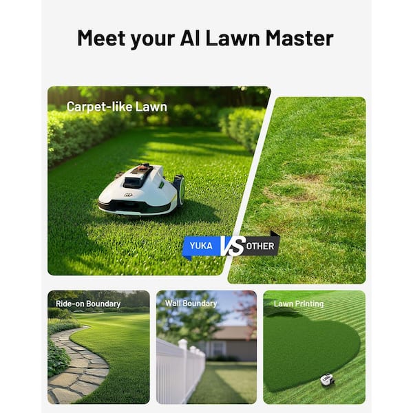 MAMMOTION YUKA 3000 12.6 in. Robot Lawn Mower (1 Acre) with AI Obstacle Avoidance and Multi-Zone Management YUKA 3000