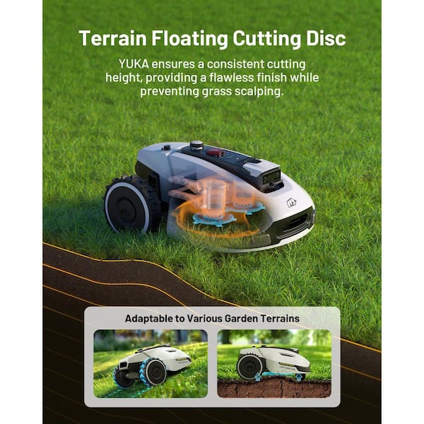 MAMMOTION YUKA 3000 12.6 in. Robot Lawn Mower (1 Acre) with AI Obstacle Avoidance and Multi-Zone Management YUKA 3000