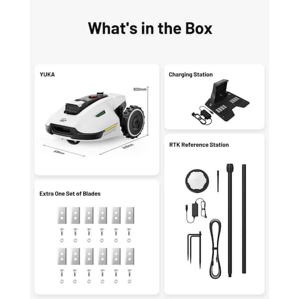 MAMMOTION YUKA 3000 12.6 in. Robot Lawn Mower (1 Acre) with AI Obstacle Avoidance and Multi-Zone Management YUKA 3000