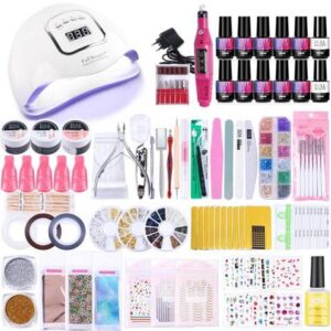 Manicure Set Nail UV LED Lamp Dryer With 10/8pcs Gel Nail Polish Set Soak Off Electric Drill Machine Nail Art Tools TR1582