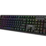 Marvo KG954 Full Size Mechanical Rainbow backlight Gaming Keyboard with volume knob and Detachable USB Type-C Cable_Black