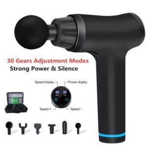 Massage Gun Cordless Rechargeable Muscle Stimulator Deep Tissue Massager Device Body Relaxation Slimming Shaping Pain Relief with 6 Heads