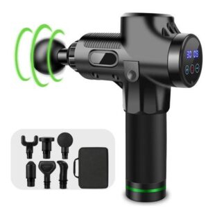 Massage Gun Muscle Massager Deep Tissue Percussion Massager Cordless 30 Speed Level Professional Handheld Electric Body Massager Sports Drill with 6