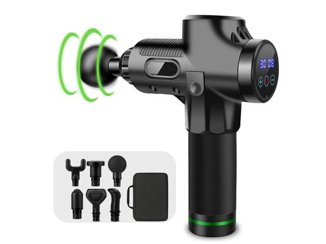 Massage Gun Muscle Massager Deep Tissue Percussion Massager Cordless 30 Speed Level Professional Handheld Electric Body Massager Sports Drill with 6