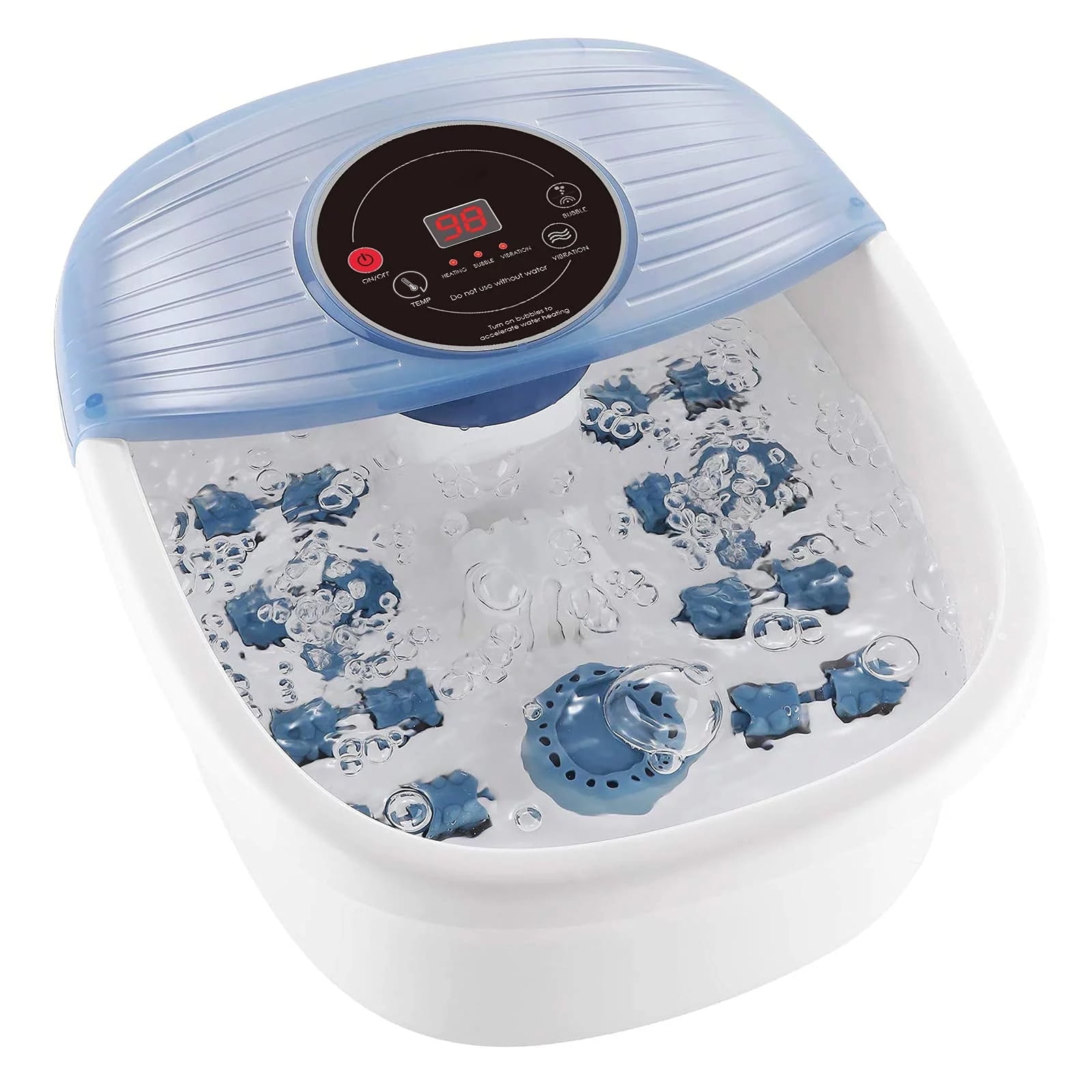 MaxKare Foot Spa Bath Massager with Heat, Bubbles, and Vibration for Soothe and Comfort Feet, Blue