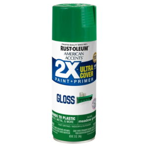 Meadow Green, Rust-Oleum American Accents 2X Ultra Cover Gloss Spray Paint- 12 oz, 6 Pack