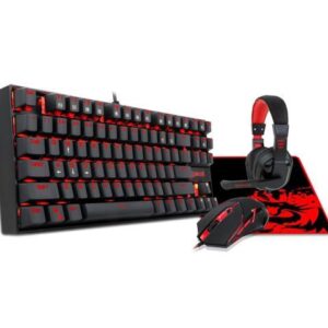 Mechanical Gaming Keyboard and Mouse, Mouse Pad,PC Gaming Headset with Microphone Combo, Redragon K552-BB Gaming Mouse LED Backlit 87 key Mechanical