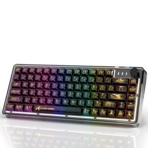 Mechanical Keyboard, Transparent PC Keycaps, Custom RGB Gaming Keyboard, Gasket QMK/VIA Keyboard, Linear Switch, TKL Hot Swappable Wired Keyboard for