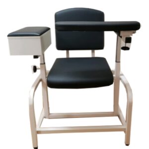 MedStock Blood Drawing/Phlebotomy Chair for Medical Labs and Professional Clinics with Reversible Flip-Up Arm, Padded Seat, and Built-in Storage Drawer, Extra Large