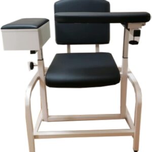 MedStock Blood Drawing/Phlebotomy Chair for Medical Labs and Professional Clinics with Reversible Flip-Up Arm, Padded Seat, and Built-in Storage Drawer, Extra Large