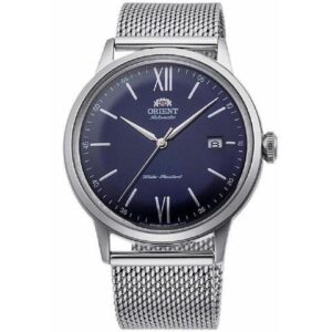 Men's Orient Automatic Steel Blue Dial Elegant Watch RA-AC0019L10B