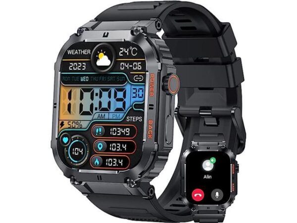 Men's Smart Watch,100M Waterproof Rugged Military Smartwatch with Bluetooth Call(Answer/Dial Calls) 2-inch Utral Large HD Display 70 Days Extra Long Men's Smart Watch,100M Waterproof Rugged Military Smartwatch with Bluetooth Call(Answer/Dial Calls) 2-inch Utral Large HD Display 70 Days Extra Long