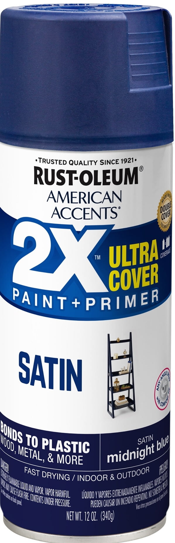 Midnight Blue, Rust-Oleum American Accents 2X Ultra Cover Satin Spray Paint- 12 oz
