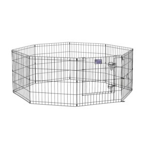 MidWest Homes for Pets Dog Exercise Pen & Playpen, 24" W x 24" H, with Door, Black