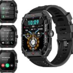 Military Smart Watch for Men(Answer/Make Call) 2.02" Smartwatch with Heart Rate Blood Oxygen Sleep Monitor 128 Sports Modes Fitness Tracker Step