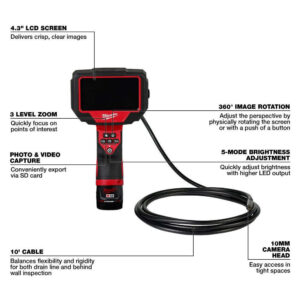 Milwaukee 2324-21 M12 12V 360 Cordless M-Spector 10' Inspection Camera
