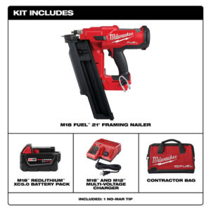 Milwaukee 2745-21 M18 FUEL 18V 30 Degree Lithium-Ion Cordless Framing Nailer Kit