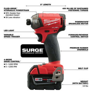 Milwaukee 2760-20 M18 FUEL 18V 1/4-Inch Surge Hex Hydraulic Driver-Bare Tool