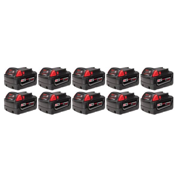 Milwaukee 48-11-1851 M18 18V 5.0Ah REDLITHIUM Cordless Battery Pack - 10pk Milwaukee 48-11-1851 M18 18V 5.0Ah REDLITHIUM Cordless Battery Pack - 10pk