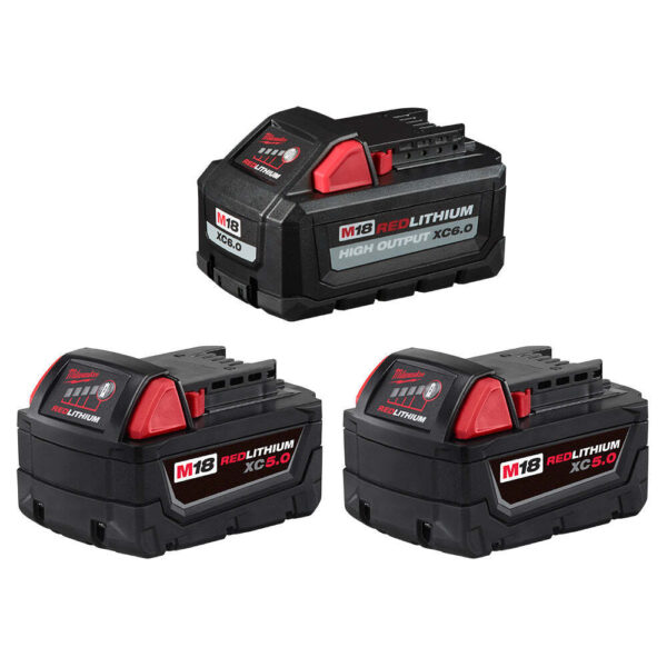 Milwaukee 48-11-1856 M18 18V REDLITHIUM HIGH OUTPUT XC6.0 & XC5.0 Battery - 3 PK Milwaukee 48-11-1856 M18 18V REDLITHIUM HIGH OUTPUT XC6.0 & XC5.0 Battery - 3 PK