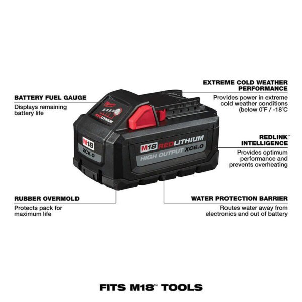 Milwaukee 48-11-1865 M18 FUEL 18V 6.0-Amp Lithium-Ion High Output Battery Pack