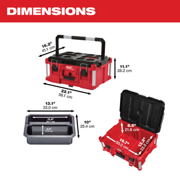 Milwaukee 48-22-84KIT3 PACKOUT 4 Piece Tool Box Bundle w/ Deep Organizer