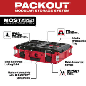 Milwaukee 48-22-84KIT3 PACKOUT 4 Piece Tool Box Bundle w/ Deep Organizer