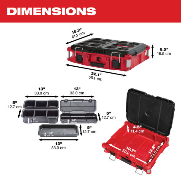 Milwaukee 48-22-84KIT3 PACKOUT 4 Piece Tool Box Bundle w/ Deep Organizer