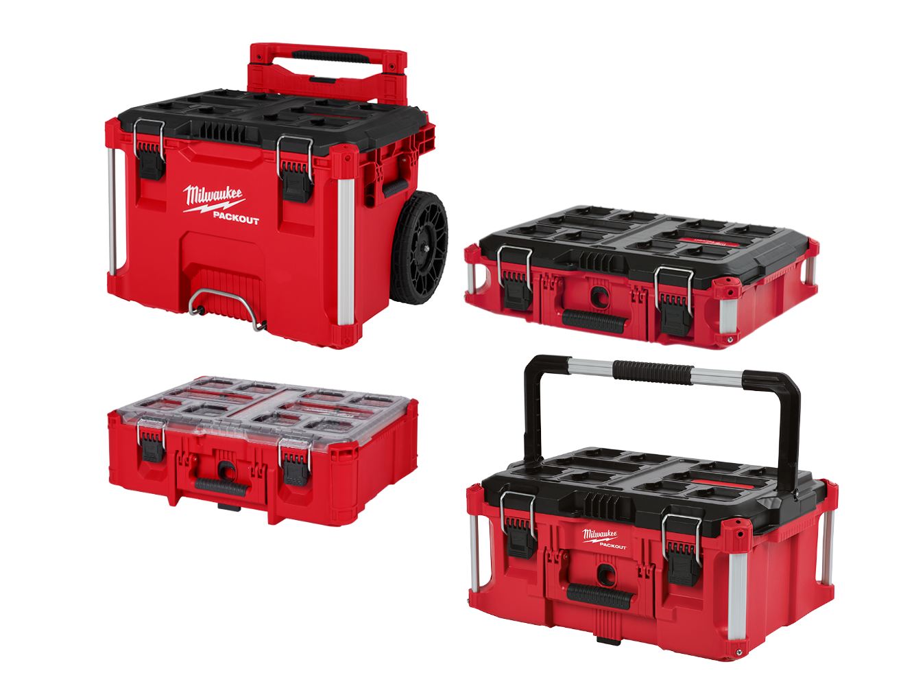 Milwaukee 48-22-84KIT3 PACKOUT 4 Piece Tool Box Bundle w/ Deep Organizer