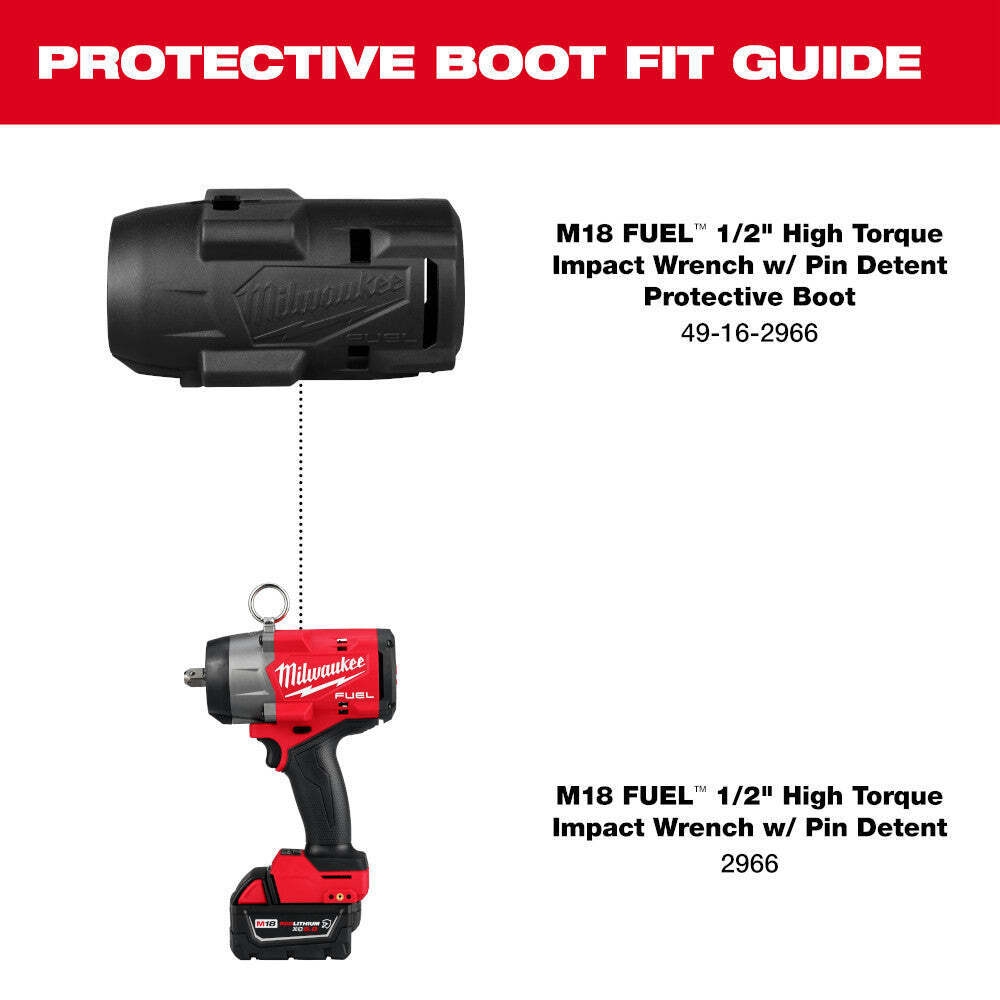 Milwaukee 49-16-2966 M18 FUEL 18V 1/2" High Torque Impact Wrench Protective Boot