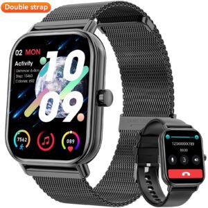 Mingdaln Smart Watch fits for Android and Iphone, IP68 Waterproof, Suitable for Women Men 100 Sports Modes 1.85 inch Fitness Tracker, with Answer/Make Calls/Message Reminder,...