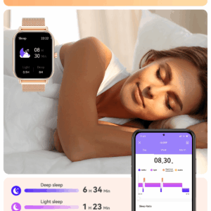 Mingdaln Smart Watch fits for Android and Iphone, IP68 Waterproof, Suitable for Women Men 100 Sports Modes 1.85 inch Fitness Tracker, with Answer/Make Calls/Message Reminder,...