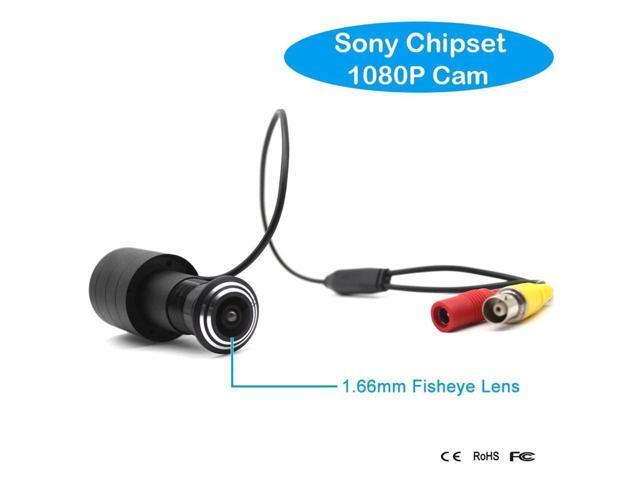 Mini AHD Camera 2MP HD 1080P DoorEye Hole 1.66mm wide angle Fisheye Peephole Camera Home Security CCTV BNC Video output, PAL System