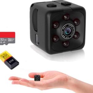 Mini Spy Camera Include 32G SD Card Hidden Camera HD Audio and Video Recording, Night Vision Motion Detection, Surveillance Camera Small Dog Camera