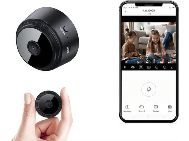 Mini WiFi Spy Camera HD 1080P Wireless Hidden Camera Small Nanny Cam, Home Security Camera with Live App for Pets Baby Outdoor Indoor