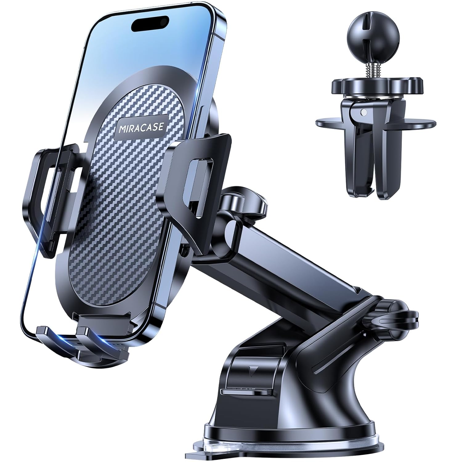 Miracase Phone Holders for Your Car, Multifunctional Car Phone Holder with Suction Cup Base, Hands Free Universal Cell Phone Car Mount, Automobile Phone Mount Car for iPhone...