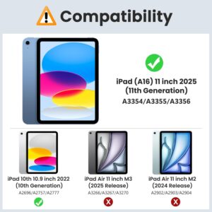 MoKo Case for iPad (A16) 11th Generation 11 Inch 2025, iPad 10th Generation 10.9 inch 2022, Slim Stand Protective Cover with Hard PC Translucent Back Shell Cover, Support Touch...
