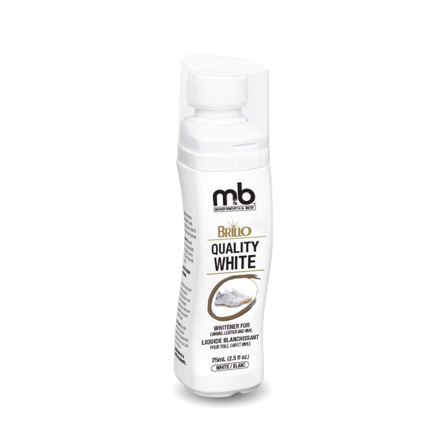 Moneysworth & Best | BRILLO QUALITY WHITE™ | 75ml/2.5oz | Refreshes and brightens all white leather, suede, nubuck and canvas!