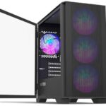 Montech AIR 100 ARGB MICRO-ATX Tower with Four ARGB Fans Pre Installed, Ultra-Minimalist Design, Fine Mesh Front Panel, High Airflow, Unique Side