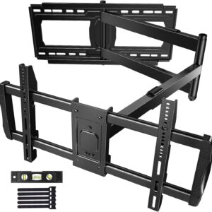 MountFTV Full Motion Long Arm TV Wall Mount for 42-90 inch TVs, Corner Articulating TV Mount Bracket with 42.72 inch Long Arm Extension, Swivel and Tilt, Max 800x400mm, Holds up...