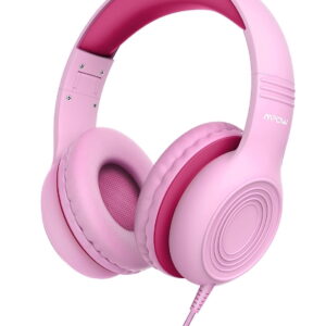Mpow Kids Headphones with Microphone, Stereo Wired Headphones for Kids 85/94dB Safe Volume with Share Port, Adjustable Foldable Toddler Headphones over Ear Kids Headphones for...